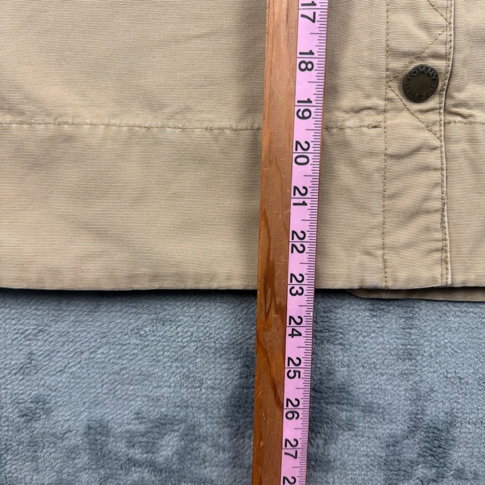 Tommy Hilfiger Khaki Cotton Button Front Mini Skirt Tan Canvas A-Line Size 14 - Picture 2 of 8